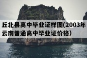 丘北县高中毕业证样图(2003年云南普通高中毕业证价格）