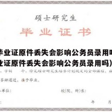 大学毕业证原件丢失会影响公务员录用吗（大学毕业证原件丢失会影响公务员录用吗）