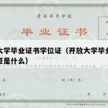 开放大学毕业证书学位证（开放大学毕业证书学位证是什么）