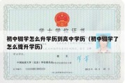 初中辍学怎么升学历到高中学历（初中辍学了怎么提升学历）