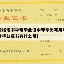 职业资格证书中专毕业证中专学历有用吗（职业中专毕业证书有什么用）