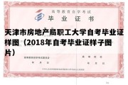 天津市房地产局职工大学自考毕业证样图（2018年自考毕业证样子图片）