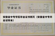 安徽省中专学历毕业证书照片（安徽省中专毕业证样本）