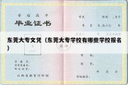 东莞大专文凭（东莞大专学校有哪些学校报名）