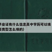 高中毕业证有什么信息高中学历可以填（高中毕业证类型怎么填的）