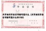 大学本科毕业证书编号是什么（大学本科毕业证书编号是什么样子的）