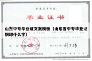 山东中专毕业证文案模板（山东省中专毕业证钢印什么字）