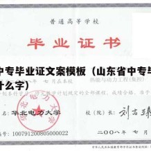 山东中专毕业证文案模板（山东省中专毕业证钢印什么字）