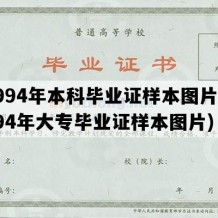 1994年本科毕业证样本图片(1994年大专毕业证样本图片)