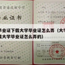 大学毕业证下载大学毕业证怎么弄（大学毕业证下载大学毕业证怎么弄的）