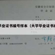 大学毕业证书编号样本（大学毕业证书编号规则）