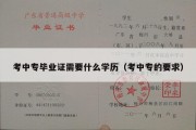 考中专毕业证需要什么学历（考中专的要求）