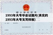 1993年大专毕业证图片(真实的1993年大专文凭样板)