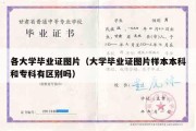 各大学毕业证图片（大学毕业证图片样本本科和专科有区别吗）