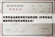 中专毕业证丢失学校只给开证明（中专毕业证丢失学校只给开证明怎么办）