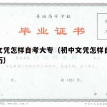 初中文凭怎样自考大专（初中文凭怎样自考大专学历）