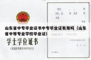 山东省中专毕业证书中专毕业证有用吗（山东省中等专业学校毕业证）