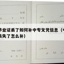 中专毕业证丢了如何补中专文凭信息（中专毕业证丢失了怎么补）