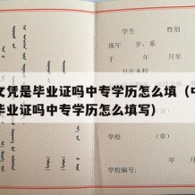 中专文凭是毕业证吗中专学历怎么填（中专文凭是毕业证吗中专学历怎么填写）