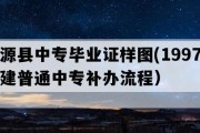 罗源县中专毕业证样图(1997年福建普通中专补办流程）