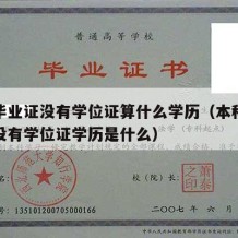 本科毕业证没有学位证算什么学历（本科毕业如果没有学位证学历是什么）