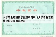 大学毕业证照片学位证有用吗（大学毕业证照片学位证有用吗现在）