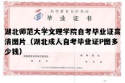 湖北师范大学文理学院自考毕业证高清图片（湖北成人自考毕业证P图多少钱）