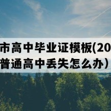 宜春市高中毕业证模板(2003年江西普通高中丢失怎么办）