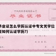 中专毕业证怎么学历认证中专文凭学位（中专毕业证如何认证学历?）