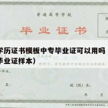 中专学历证书模板中专毕业证可以用吗（中专学历毕业证样本）