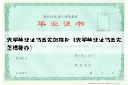 大学毕业证书丢失怎样补（大学毕业证书丢失怎样补办）