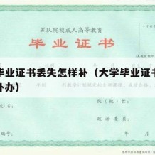 大学毕业证书丢失怎样补（大学毕业证书丢失怎样补办）