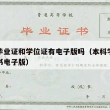 本科毕业证和学位证有电子版吗（本科学历学位证书电子版）