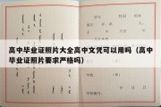 高中毕业证照片大全高中文凭可以用吗（高中毕业证照片要求严格吗）