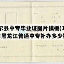 杜尔县中专毕业证图片模板(1993年黑龙江普通中专补办多少钱）