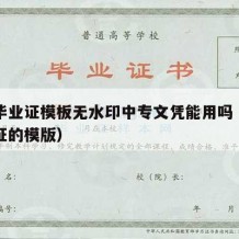 中专毕业证模板无水印中专文凭能用吗（中专毕业证的模版）