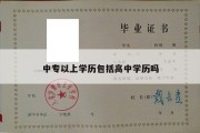 中专以上学历包括高中学历吗