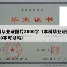 本科毕业证图片2000字（本科毕业证图片2000字可以吗）