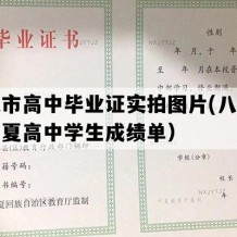 吴忠市高中毕业证实拍图片(八十年代宁夏高中学生成绩单）