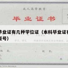 本科毕业证有几种学位证（本科毕业证有几种学位证号）