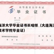 大连海洋大学毕业证书长啥样（大连海洋大学应用技术学院毕业证）