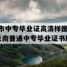 大理市中专毕业证高清样图(2003年云南普通中专毕业证书编号）