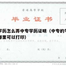 中专学历怎么弄中专学历证明（中专的学历证明在哪里可以打印）