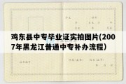 鸡东县中专毕业证实拍图片(2007年黑龙江普通中专补办流程）