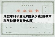 成教本科毕业证P图多少钱(成教本科学位证书有什么用)