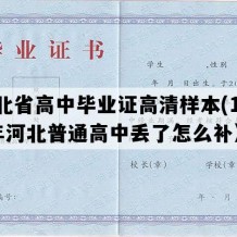 河北省高中毕业证高清样本(1991年河北普通高中丢了怎么补）