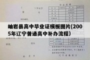 岫岩县高中毕业证模板图片(2005年辽宁普通高中补办流程）