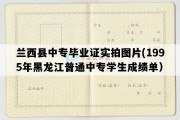 兰西县中专毕业证实拍图片(1995年黑龙江普通中专学生成绩单）