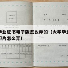 大学毕业证书电子版怎么弄的（大学毕业证电子版照片怎么弄）