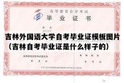 吉林外国语大学自考毕业证模板图片（吉林自考毕业证是什么样子的）